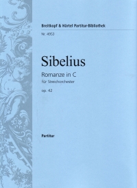 Sibelius Romance Cmaj Op 42 Score Sheet Music Songbook