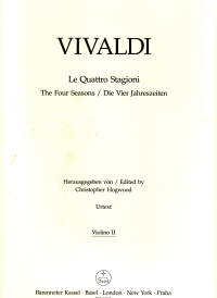 Vivaldi Four Seasons Op8 Hogwood Violin 2 Sheet Music Songbook
