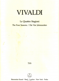 Vivaldi Four Seasons Op8 Hogwood Viola Sheet Music Songbook