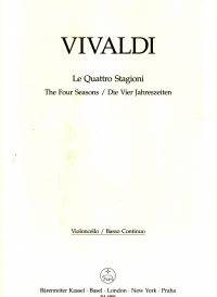 Vivaldi Four Seasons Op8 Hogwood Bass Sheet Music Songbook