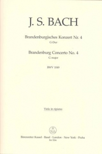 Bach Brandenburg Concerto No 4 Bwv1049 Vla Part Sheet Music Songbook