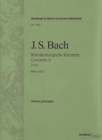 Bach Brandenburg Concerto No 5 Vln Solo Part Sheet Music Songbook