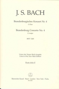 Bach Brandenburg Concerto No 4 Flute 2 Sheet Music Songbook