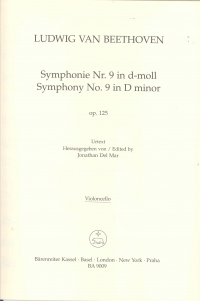 Beethoven Symphony No 9 Op125 Dmin Cello (ba) Sheet Music Songbook