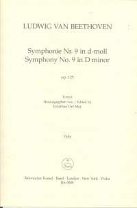 Beethoven Symphony No 9 Op125 Dmin Viola (ba) Sheet Music Songbook