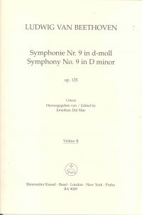 Beethoven Symphony No 9 Op125 Dmin Violin 2 (ba) Sheet Music Songbook