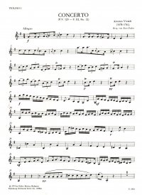 Vivaldi Concerto Gmin For 2 Cellos Pv411 Vln 1 Pt Sheet Music Songbook