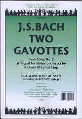 Bach Two Gavottes (orchestral Suite No3) Ling Orch Sheet Music Songbook