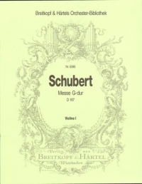 Schubert Mass In G D167 Violin I Part Sheet Music Songbook