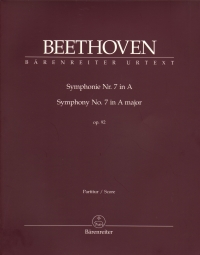 Beethoven Symphony No 7 Op92 A Full Score Sheet Music Songbook