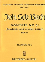 Bach Cantata No 51 Trumpet Pt Sheet Music Songbook