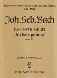 Bach Cantata No82 Ich Habe Genung Cello Part Sheet Music Songbook