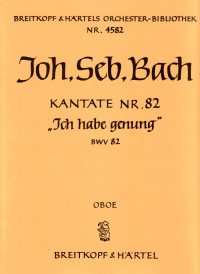 Bach Cantata No82 Ich Habe Genung Oboe Part Sheet Music Songbook