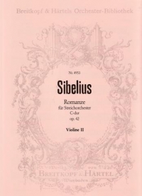 Sibelius Romance Cmaj Op42 - Violin 2 Part Sheet Music Songbook