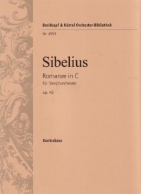 Sibelius Romance Cmaj Op42 - Double Bass Part Sheet Music Songbook