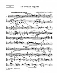 Brahms German Requiem Viola Part Sheet Music Songbook