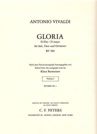 Vivaldi Gloria Dmaj Rv589 Violin 1 Part Sheet Music Songbook