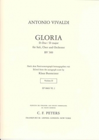 Vivaldi Gloria Dmaj Rv589 Violin 2 Part Sheet Music Songbook