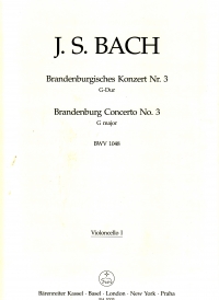 Bach Brandenburg Concerto No 3 Bwv1048 Cello I Sheet Music Songbook