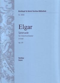 Elgar Serenade For Strings Op20 Full Score Sheet Music Songbook