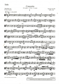 Vivaldi Concerto In G Rv298 Op 4/12 Viola Sheet Music Songbook