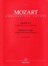 Mozart Oboe Quartet K370 Parts Sheet Music Songbook