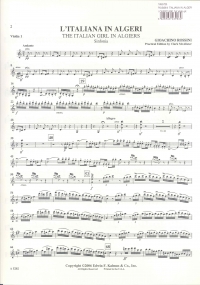 Rossini Italiana In Algeri Overture 1st Violin Pt Sheet Music Songbook