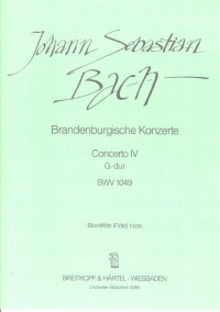 Bach Brandenburg Concerto No 4 Bwv1049 Recorder 1 Sheet Music Songbook