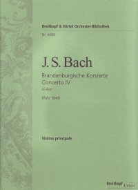 Bach Brandenburg Concerto No 4 Bwv1049 Solo Violin Sheet Music Songbook