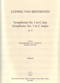 Beethoven Symphony No 1 In C Op21 Violin Ii Part Sheet Music Songbook