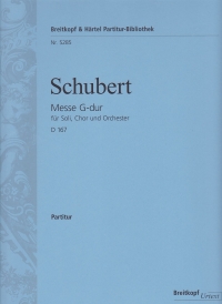 Schubert Mass In G D167 Full Score Sheet Music Songbook