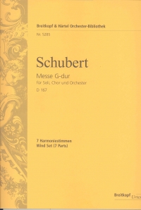 Schubert Mass In G D167 Wind Set Sheet Music Songbook