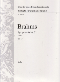 Brahms Symphony No 2 Dmaj Op73 Viola Part Sheet Music Songbook