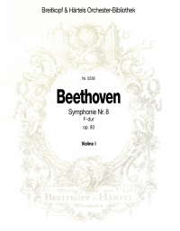 Beethoven Symphony No 8 Op 93 Violin 1 Part Sheet Music Songbook