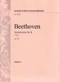 Beethoven Symphony No 8 Op 93 Violin 2 Part Sheet Music Songbook