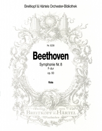 Beethoven Symphony No 8 Op 93 Viola Part Sheet Music Songbook