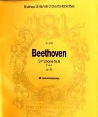 Beethoven Symphony No 8 Op 93 Wind Parts Sheet Music Songbook