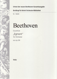 Beethoven Egmont Overture Viola Sheet Music Songbook