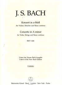 Bach Concerto A Minor Violin Bwv1041 Cembalo Sheet Music Songbook