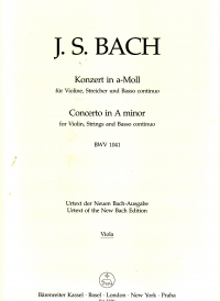 Bach Concerto A Minor Violin Bwv1041 Viola Sheet Music Songbook