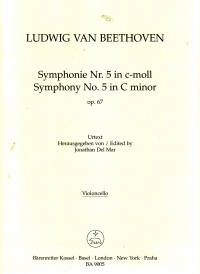 Beethoven Symphony No 5 Cello Part Sheet Music Songbook