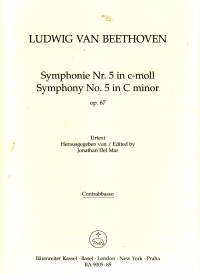 Beethoven Symphony No 5 Double Bass Part Sheet Music Songbook