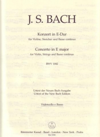 Bach Concerto E Bwv 1042 Cello/bass Sheet Music Songbook