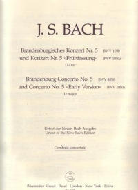 Bach Brandenburg Concerto No 5 Cembalo Part Sheet Music Songbook
