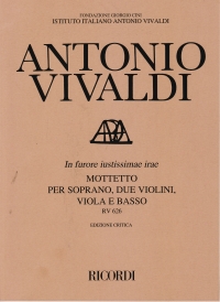 Vivaldi In Furore Lustissimae Irae Full Score Sheet Music Songbook