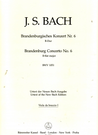Bach Brandenburg Concerto No 6 Viola 1 Part Only Sheet Music Songbook