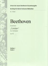 Beethoven Coriolan Overture Op62 Violin 1 Part Sheet Music Songbook