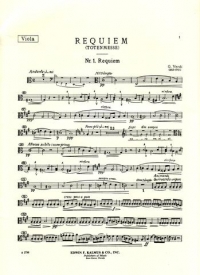 Verdi Requiem Viola Part Only Sheet Music Songbook