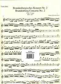 Bach Brandenburg Concerto No2 In F Bwv1047 Windset Sheet Music Songbook