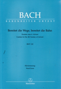 Bach Cantata No 132 Bereitet Die Wege Vocal Score Sheet Music Songbook
